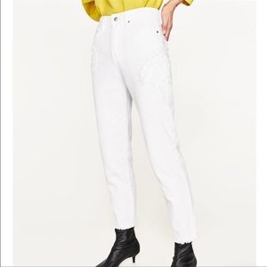Zara white denim pants